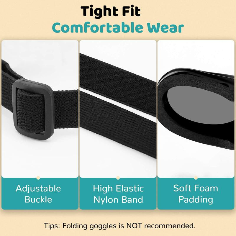 【Freeship】Vavopaw Dog Goggles Small Dog Sunglasses with Adjustable Band, Waterproof Windproof Snowproof Cool Glasses for Puppy and Cat, Black Dogaccessories Summer Dog Fashion Outdoor