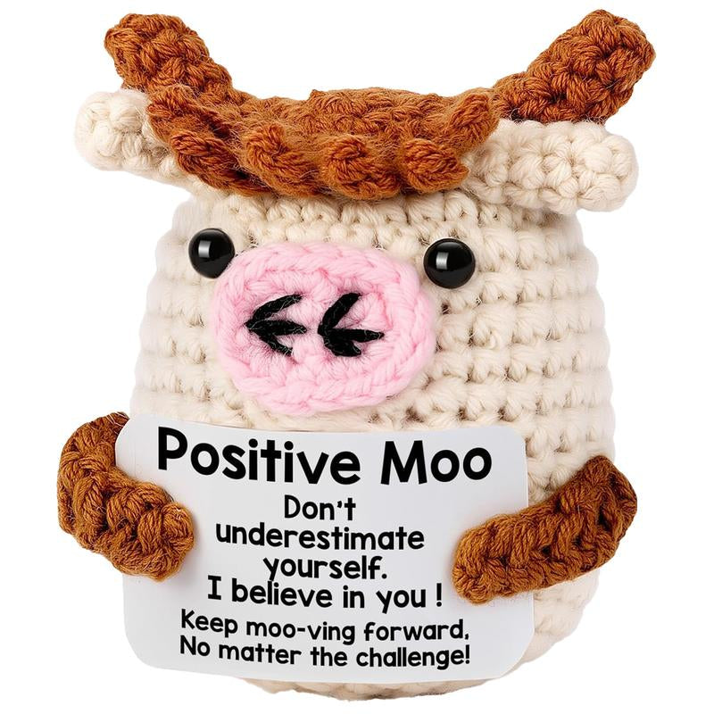 Crochet Emotional Support Positive Energy Handmade Crafts Creative & Cute Funny Playful Crochet Pieces Birthday Gifts Party Decorations with Positive Uplifting Messages - Artificial