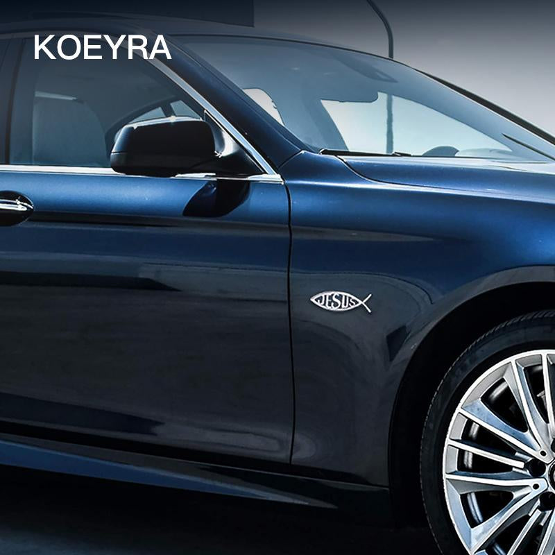 Jesus Fish Decal Car Sticker 3D Chrome Logo Religious God Christ Christian Symbol Perfect Gift for Christians