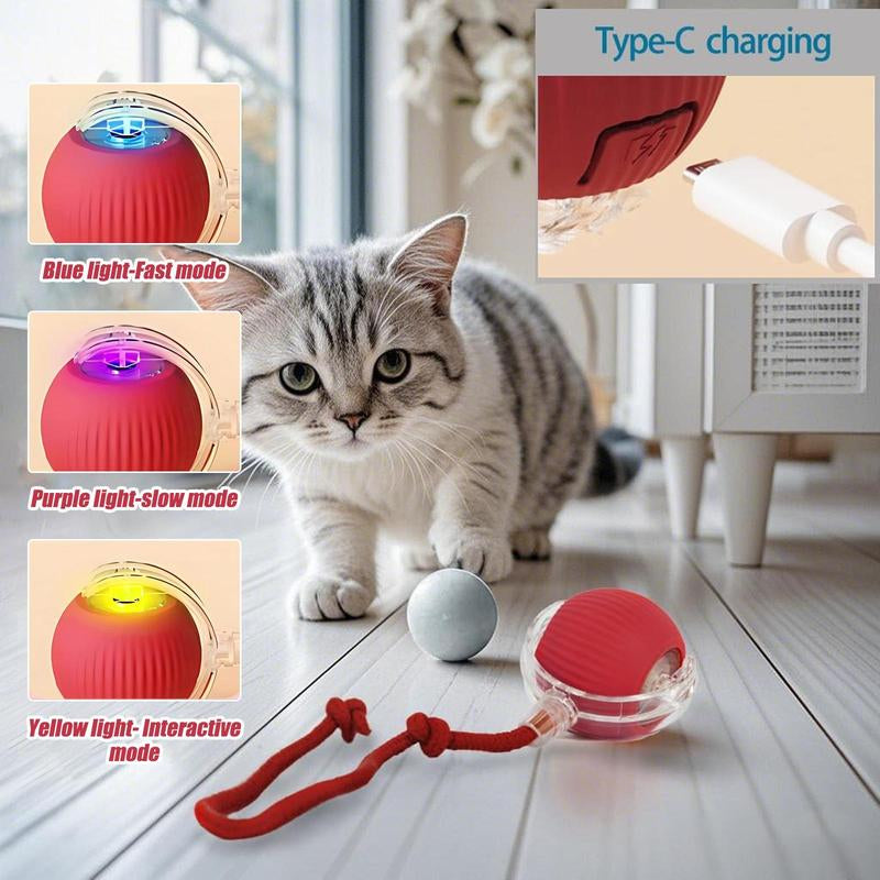 Interactive Cat Toy Ball: Automatically Rolling Electric Ball, Suitable for Indoor Cats/Dogs, Brings the Fun of Chasing Tails. Motion Sensing, Keeps Pets Busy and Enjoys Rich Sports Stimulation. Great Pet Gifts/Supplies.