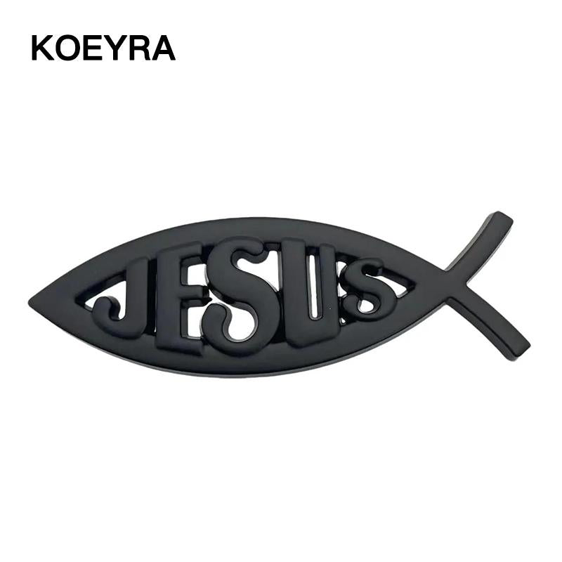 Jesus Fish Decal Car Sticker 3D Chrome Logo Religious God Christ Christian Symbol Perfect Gift for Christians